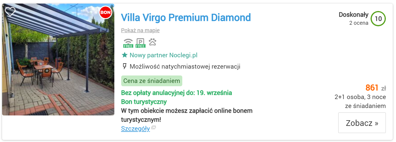 Największy aquapark w Polsce - noclegi - Villa Virgo Premium Diamond, Rumia